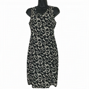 Teenflo Black And White 100% Silk Midi  Dress Size 0